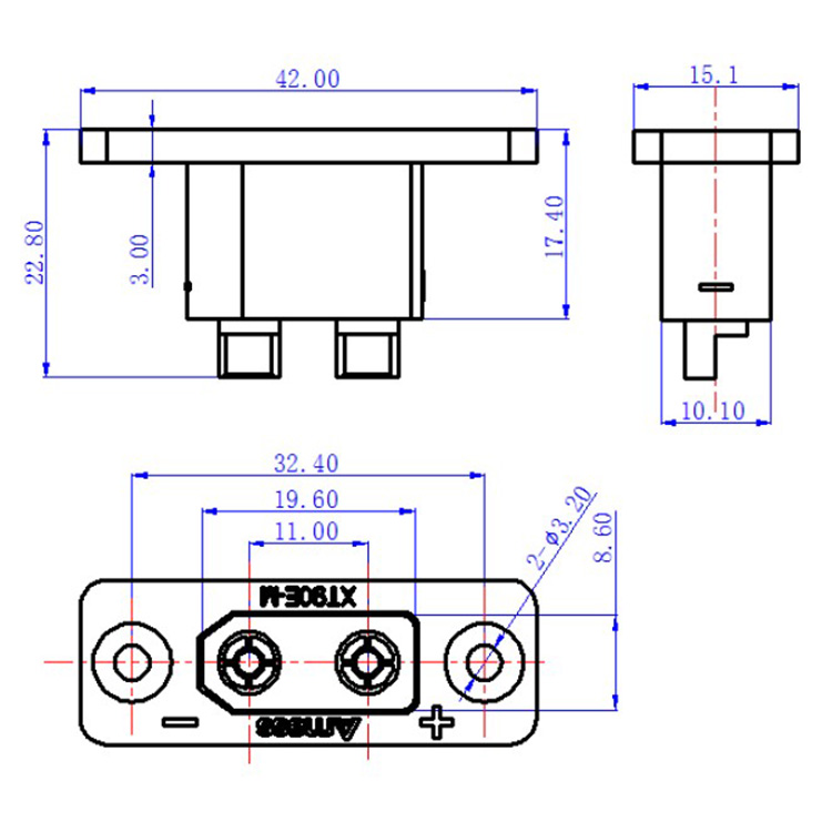 Drone Battery Connector - 30 SZT. Amass Czarne Złącza Panelowe