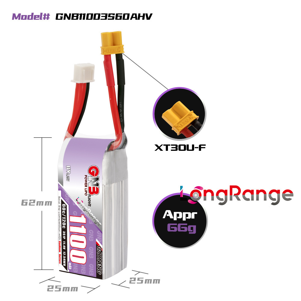 GNB 1100mAh 2S 3S 4S 6S 60C/12 – Drone Battery 3S recenzja i cena